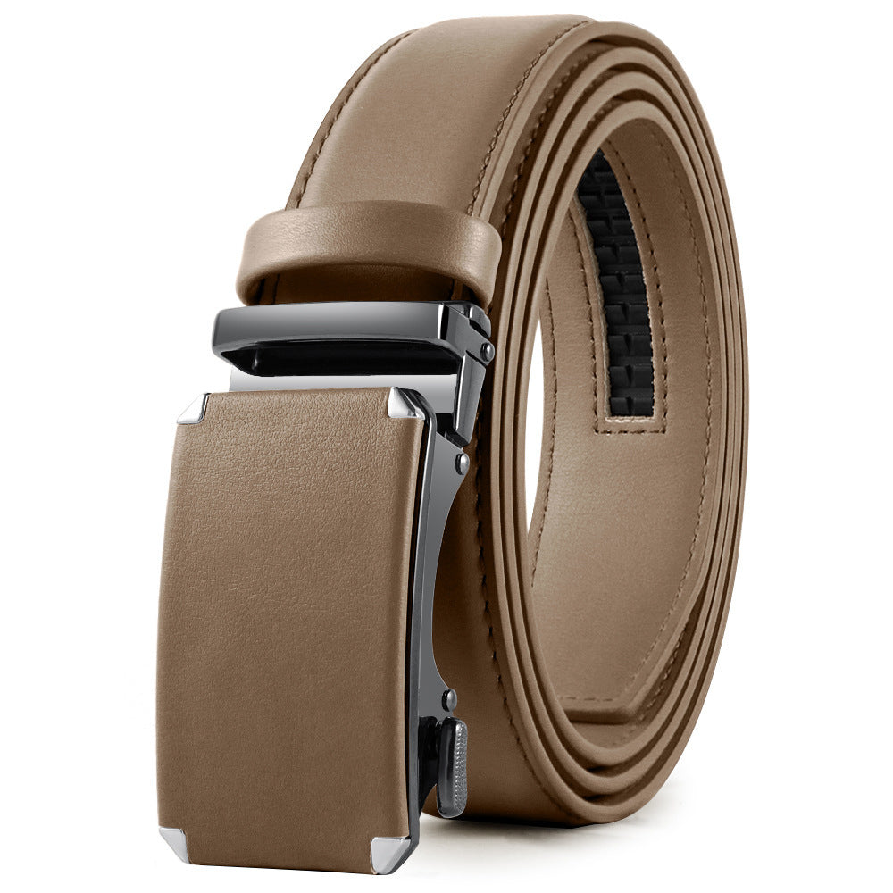 Men's Automatic Alloy Buckle Cowhide Belt