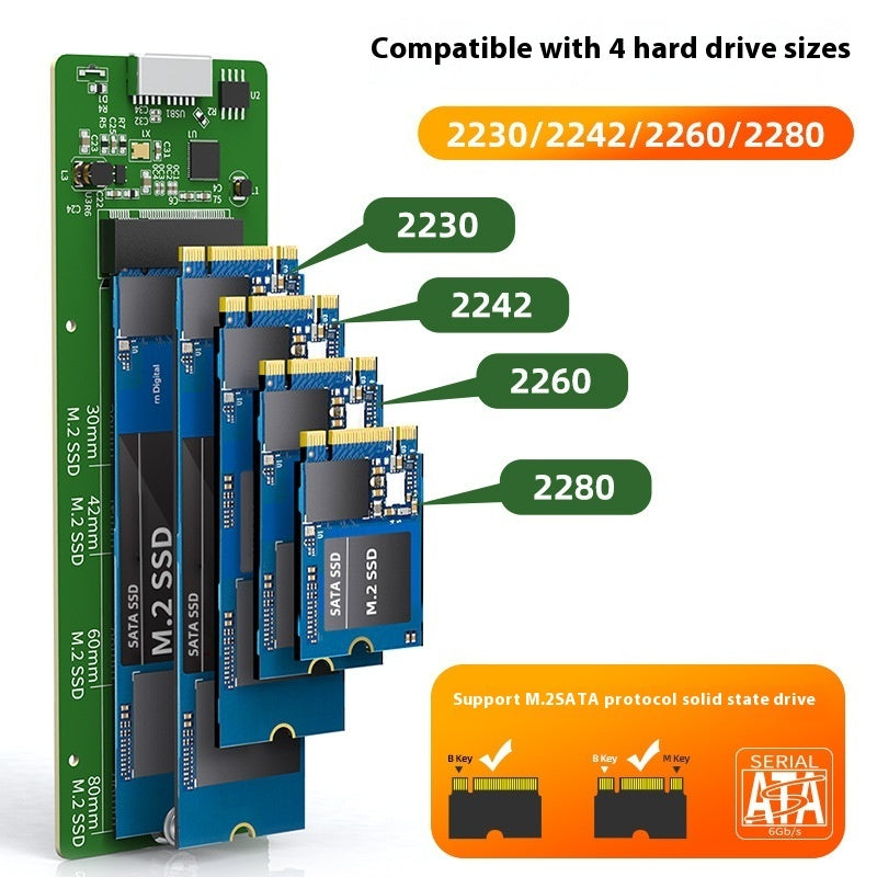 USB30 Solid State Hard-disk Cartridge NGFF Interface To USB30 All Aluminum Alloy SSD