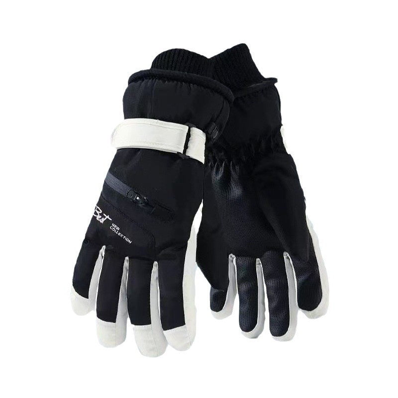 Womens Fleece-Lined Cold-Weather Five-Finger Cycling Gloves