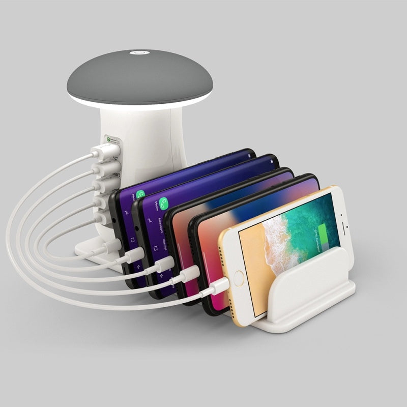 2 In 1 Mushroom Lamp LED USB Charger