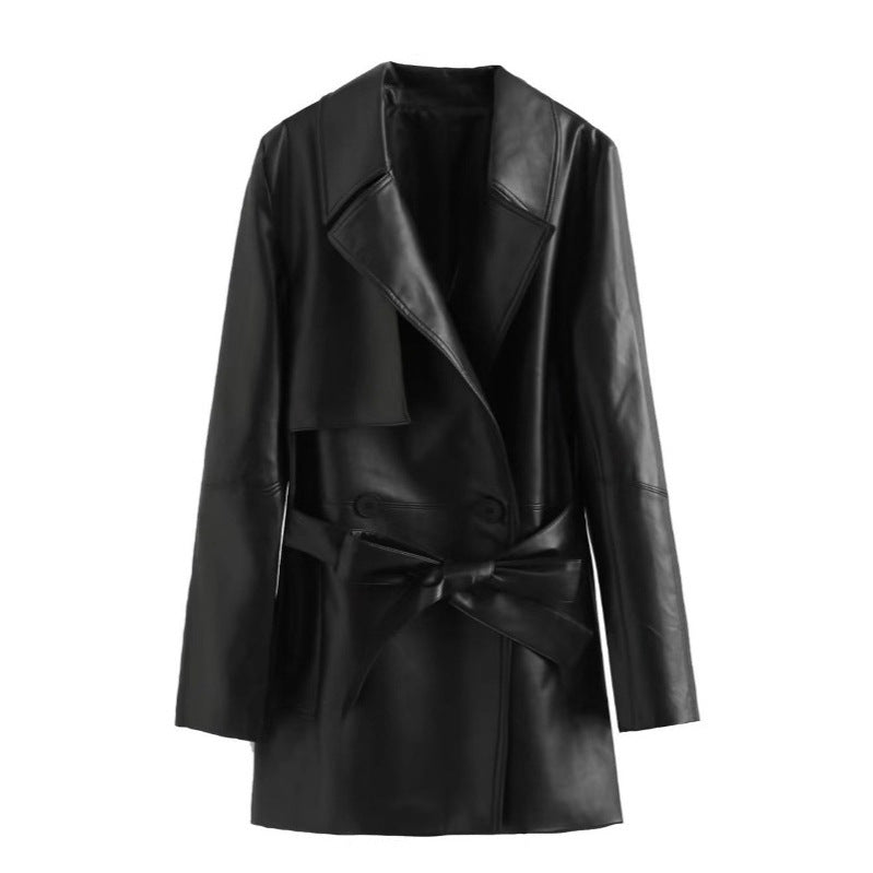 Women's Loose Faux Leather Short Coat
