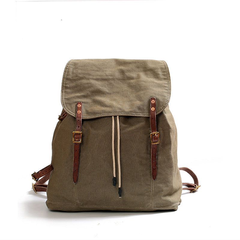 Large Capacity Motorcycle Heavy-duty Canvas Retro Backpack