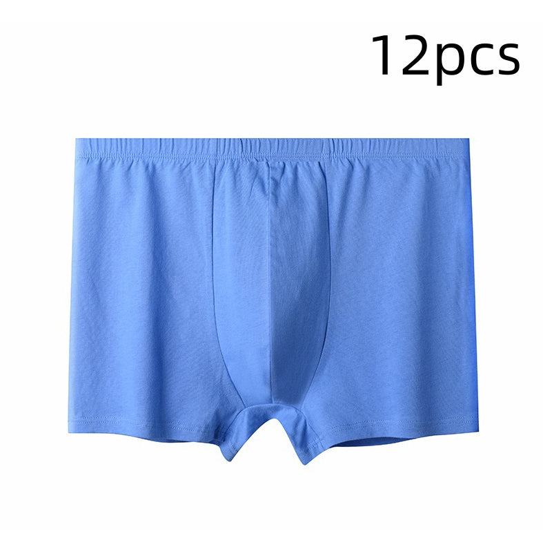 Men's High-waisted Pure Cotton Plus Size Loose Deep-crotch Cotton Breathable Boxer Shorts