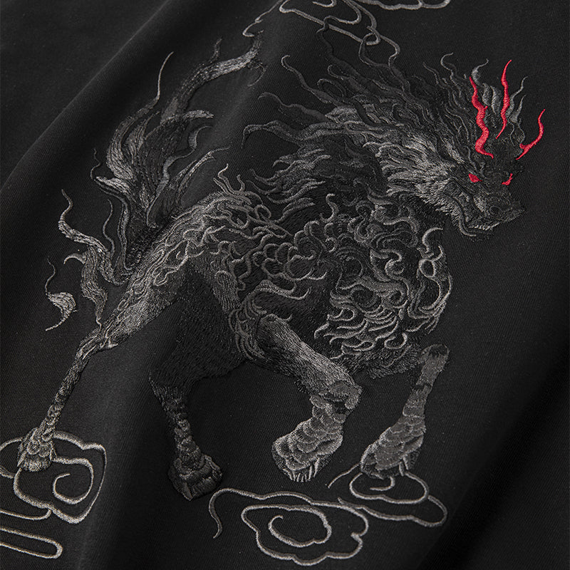 T-shirt brodé lion vaillant KH868