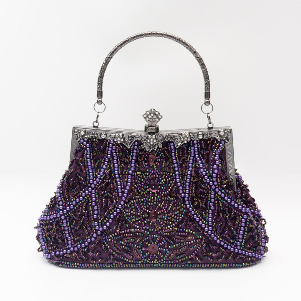 Vintage Handmade Beaded Embroidery Evening Bag For Gowns