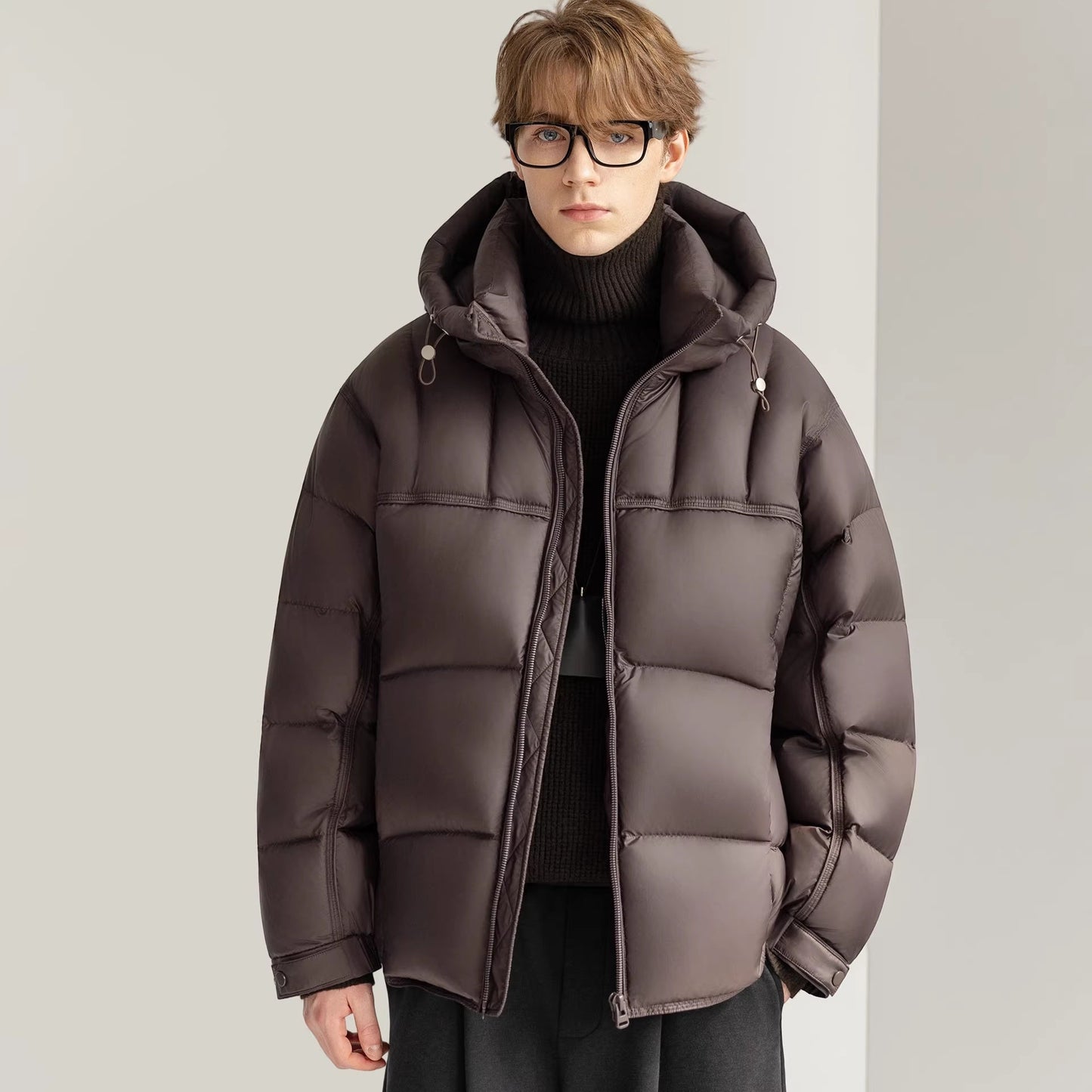 White Duck Down Stylish Thick Hooded Down Jacket