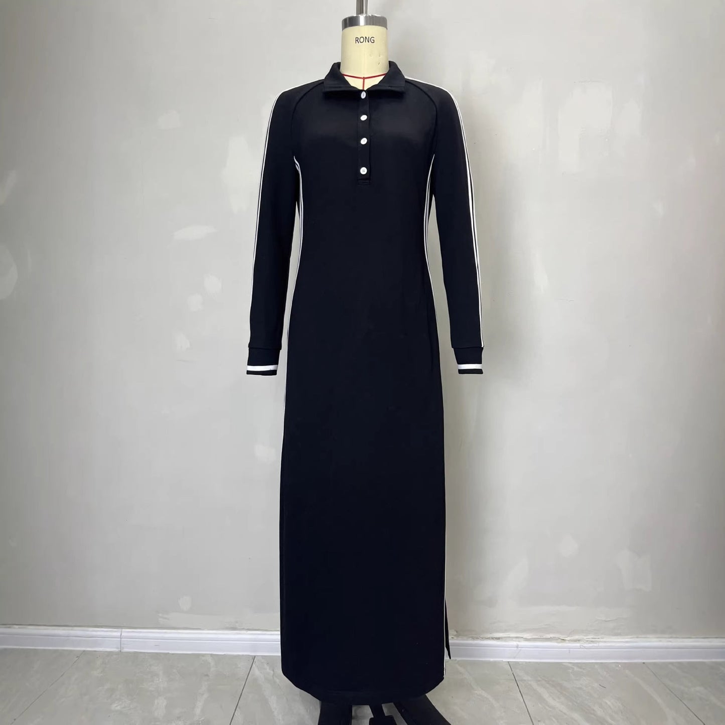 Long Sleeve Hoodie Maxi Dress for Women – Casual Cotton Blend Long Skirt Dress