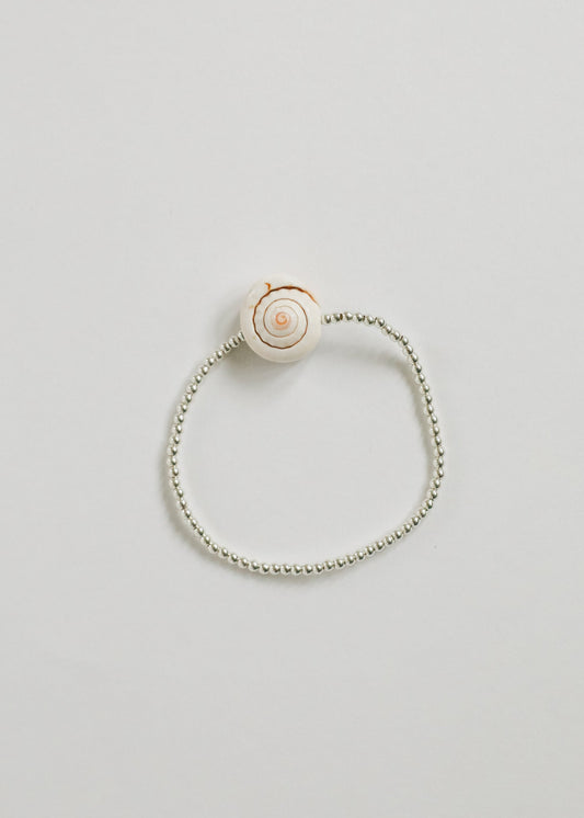 Argent Sterling + Coquillage marin || Bracelet de cheville ou bracelet perlé