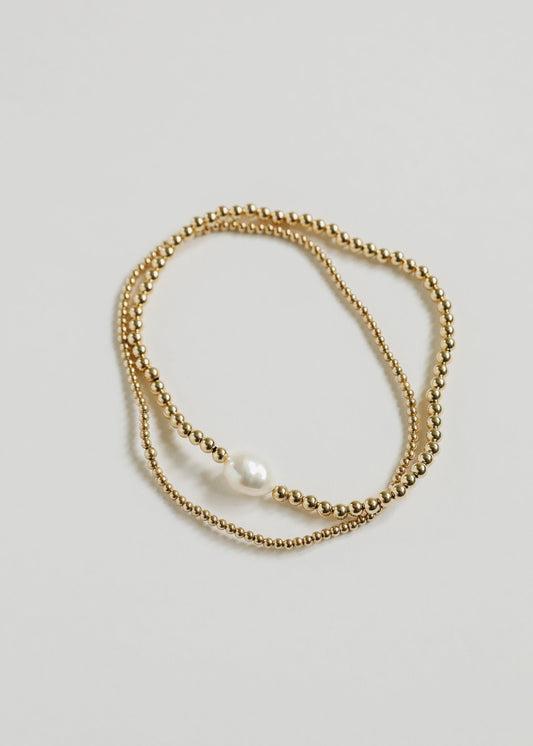 Naturperle + 14k Gold Filled Perlen || Fußkettchen oder Armband