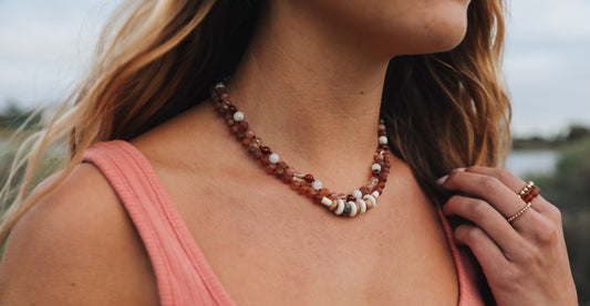 Roher Cognac Ostsee Bernstein + Natur Jaspis || Halskette