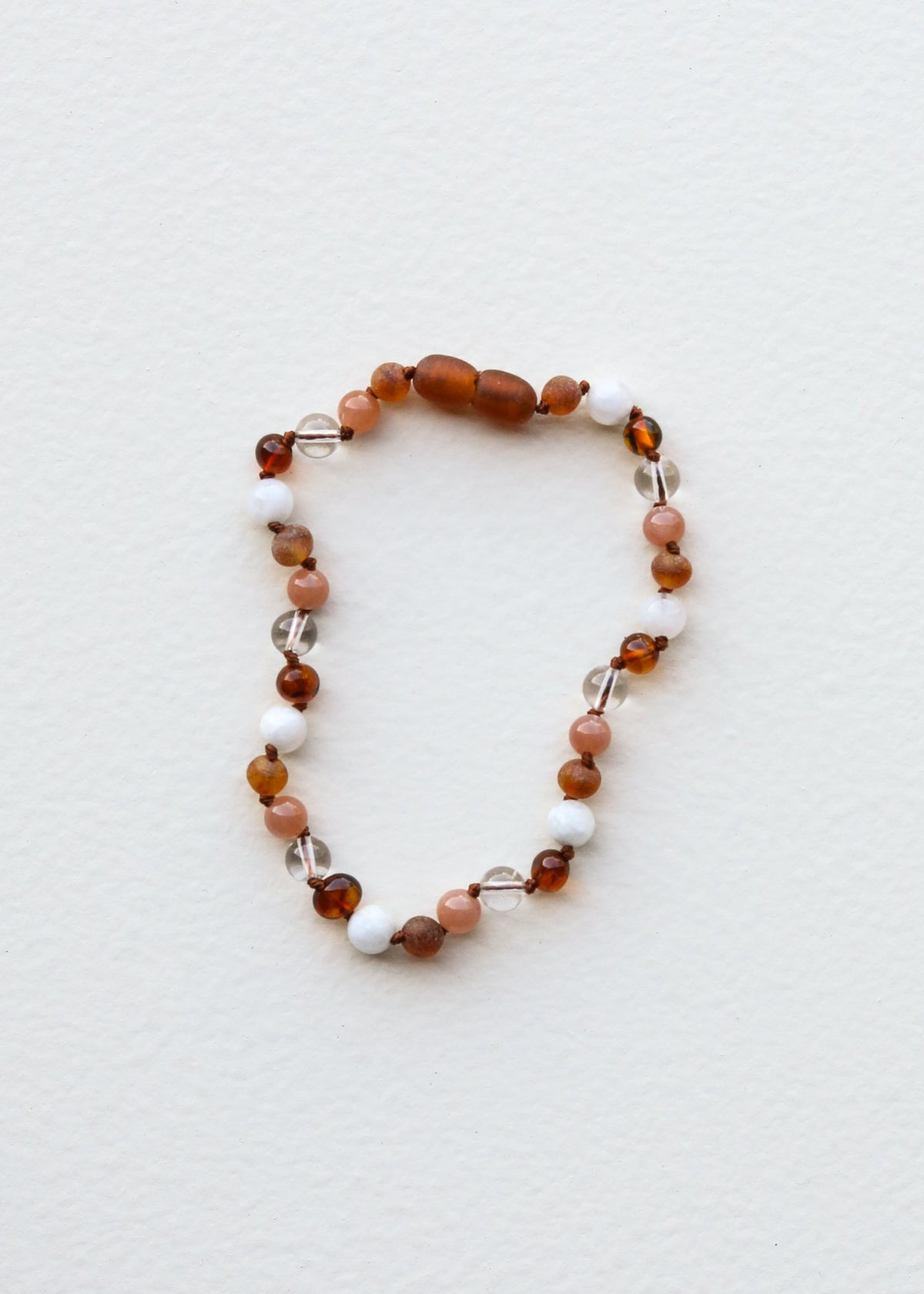 Collier en Pierres Précieuses Naturelles || Ambre de la Mer Baltique || Pierre de Soleil + Pierre de Lune