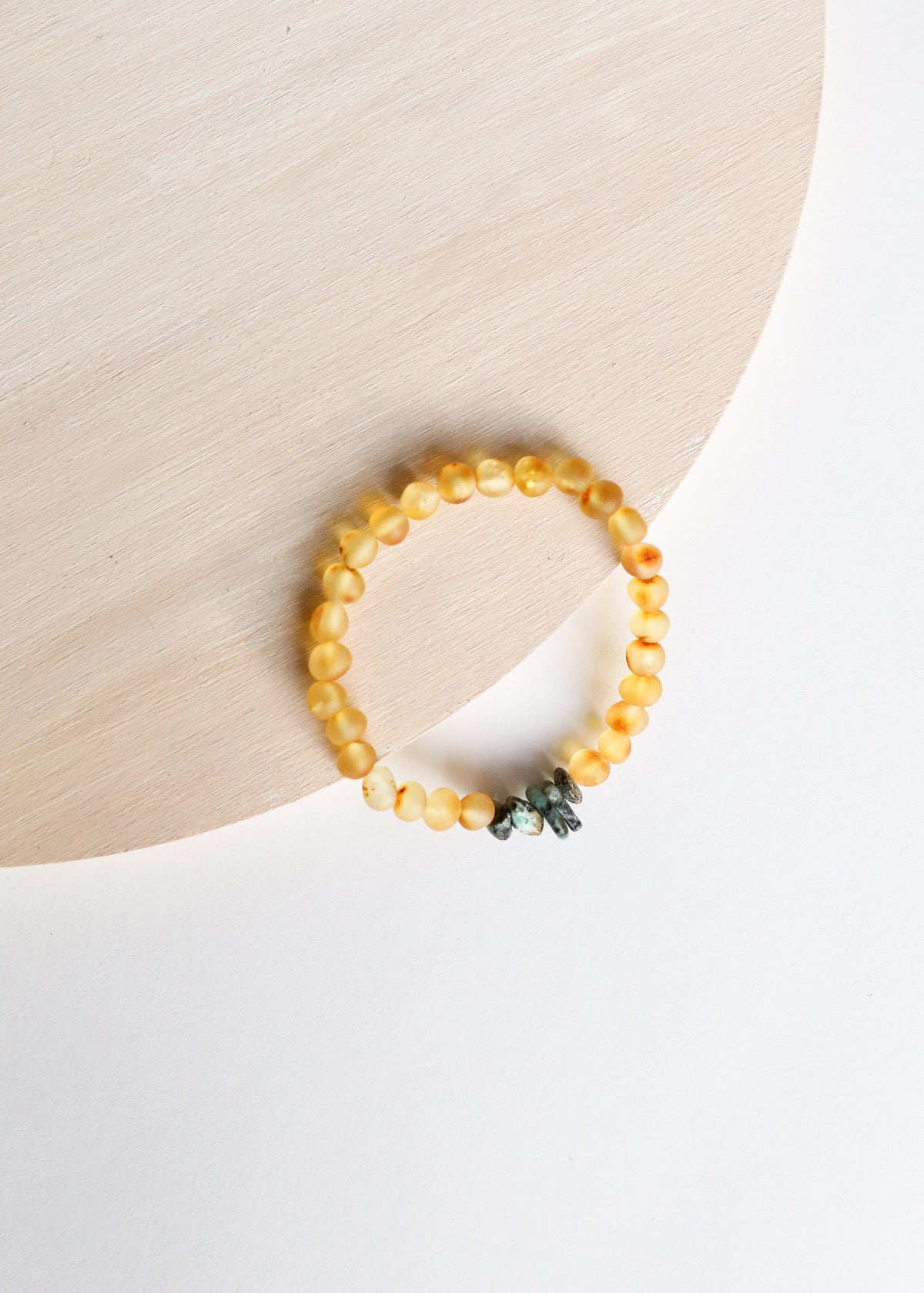Roher Honig Baltischer Bernstein + Roher Türkis Jaspis || Erwachsenenarmband