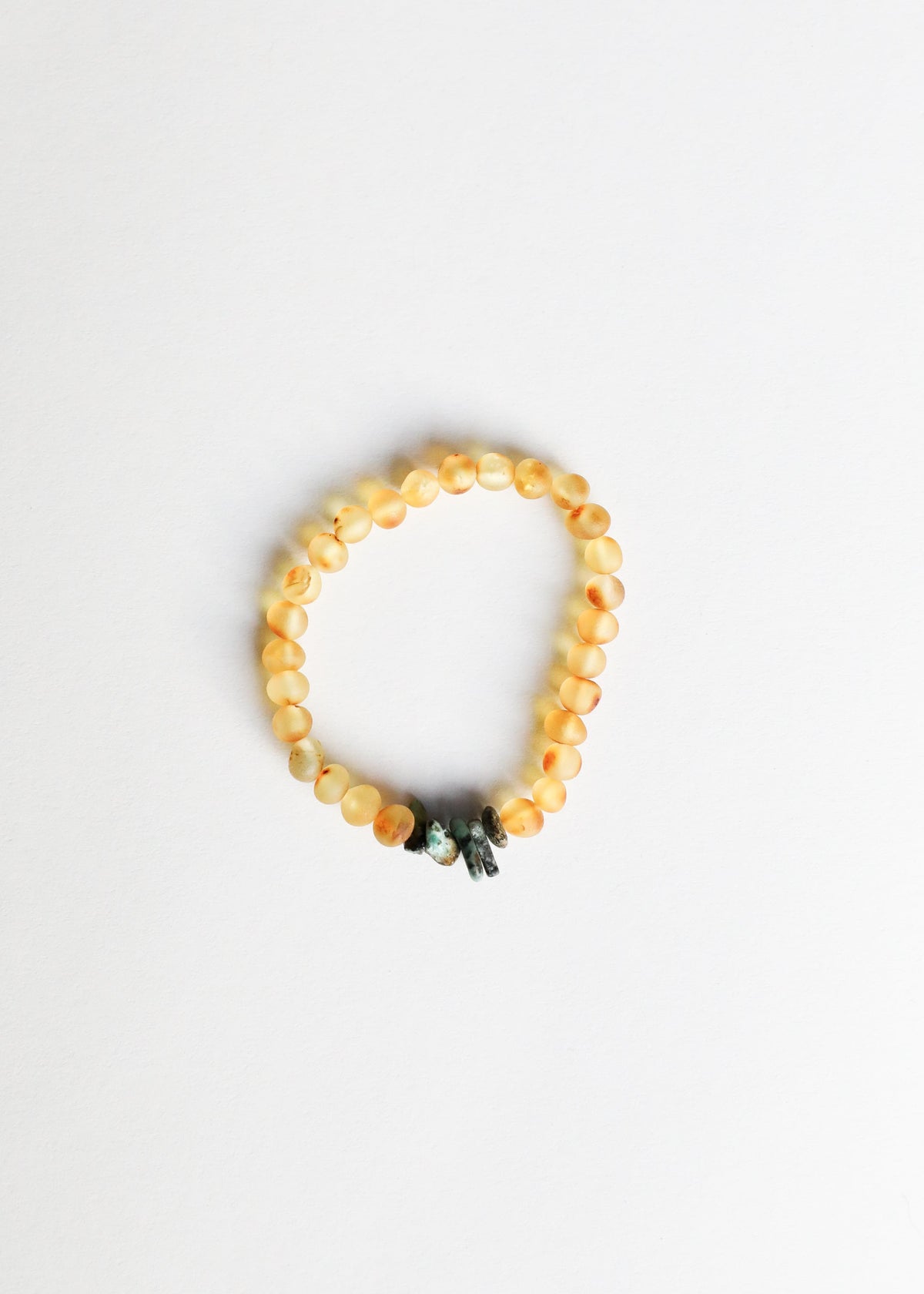 Roher Honig Baltischer Bernstein + Roher Türkis Jaspis || Erwachsenenarmband
