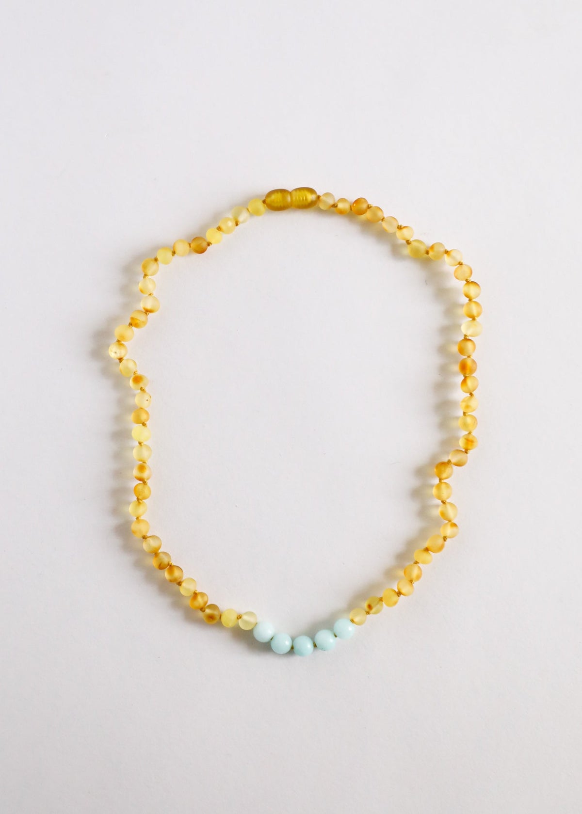 Miel brut Ambre de la Baltique + Amazonite || Collier