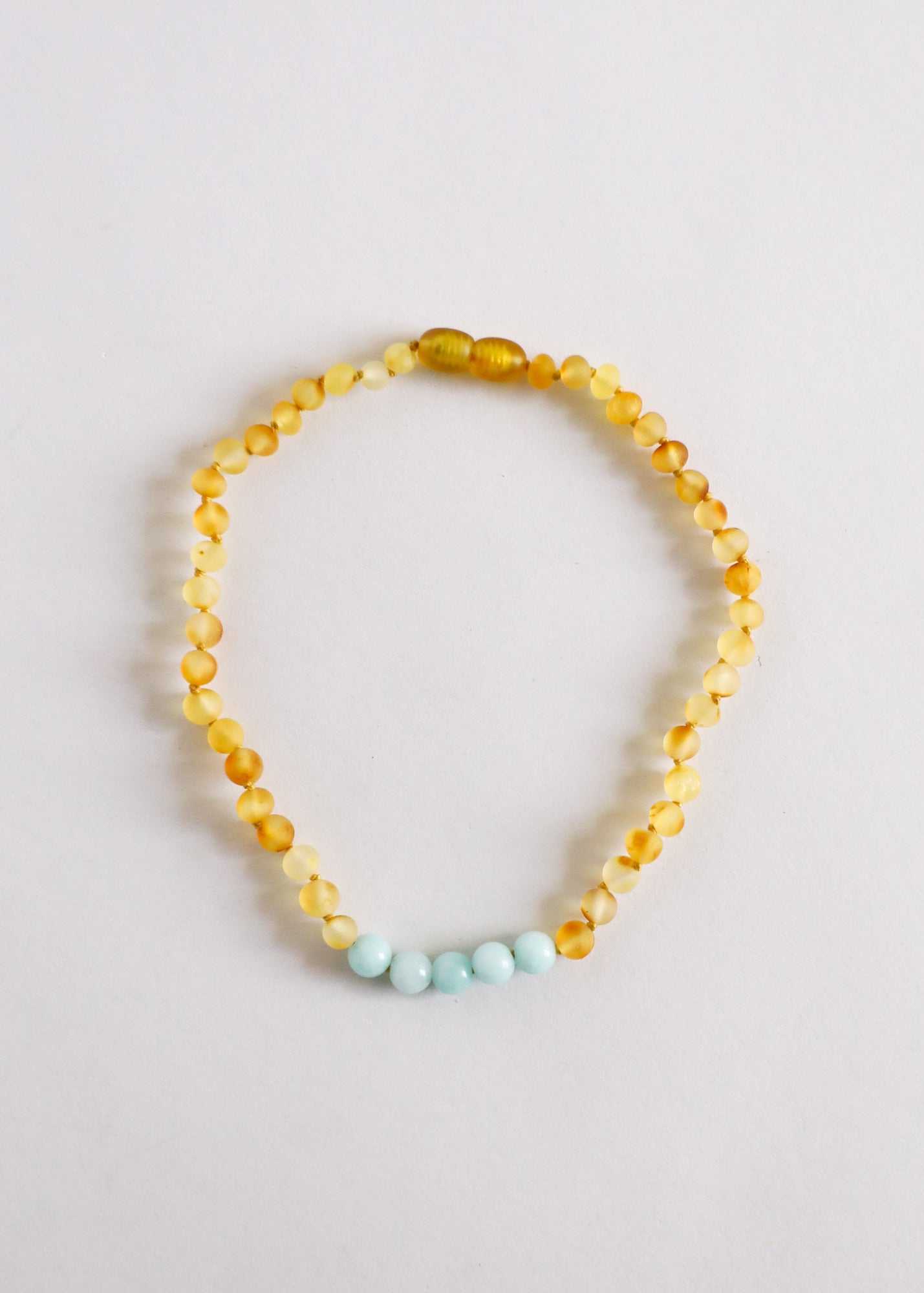Miel brut Ambre de la Baltique + Amazonite || Collier