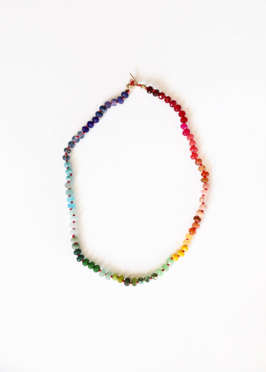 Collier en pierres naturelles + fermoir à bascule en or 14 carats : Key West