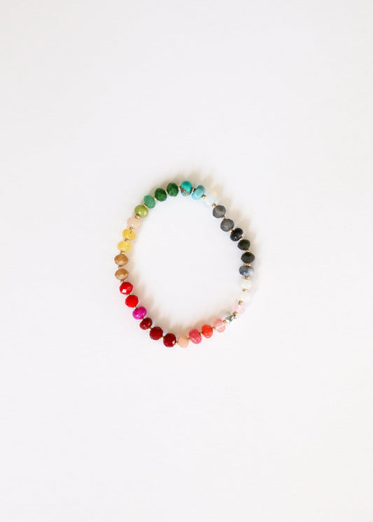 Bracelet en pierres naturelles + fermoir à bascule en or 14 carats : Paradis