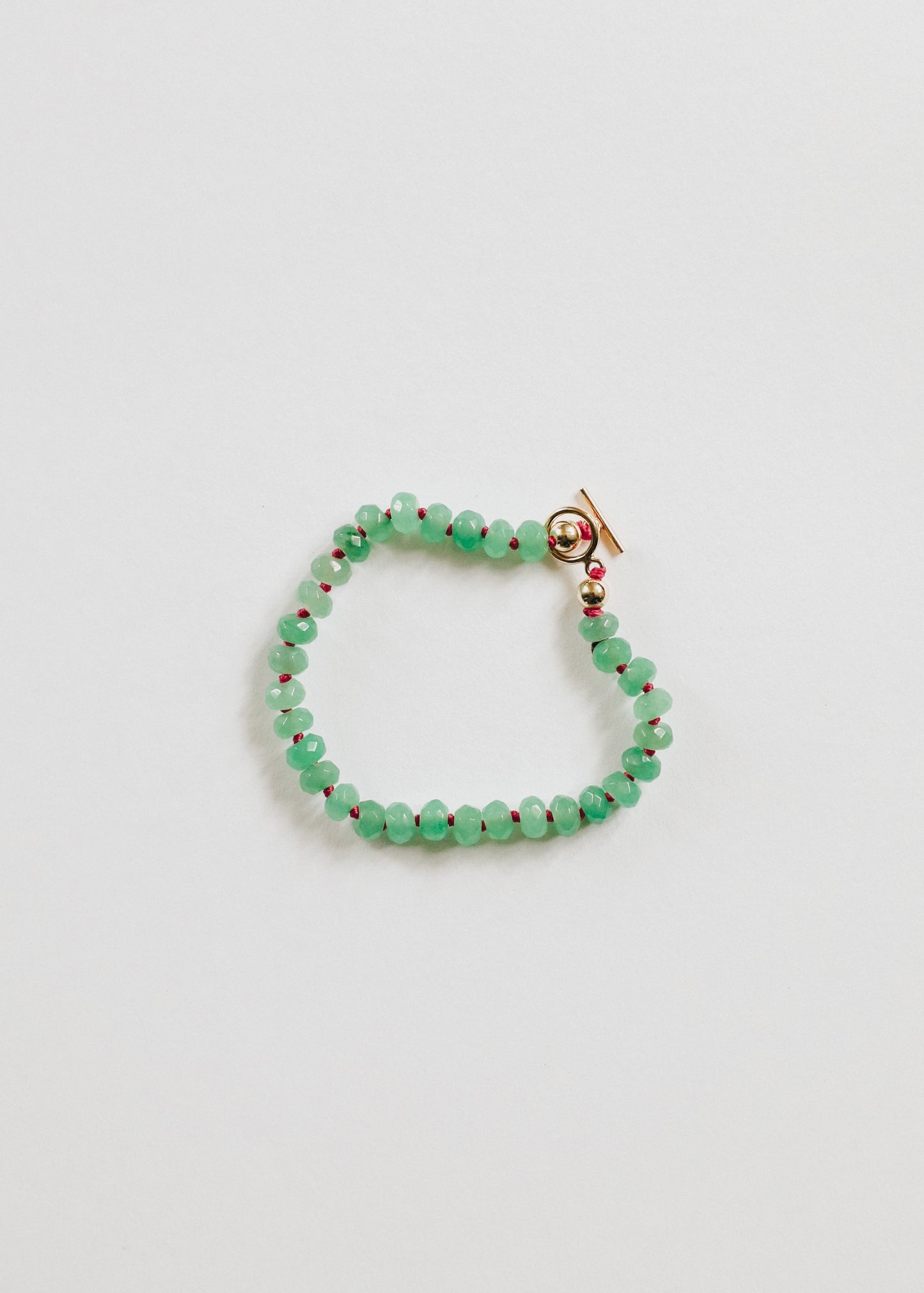 Aventurine Naturelle + Fermoir T bar Or 14K || Bracelet ou Cheville en Pierres Précieuses
