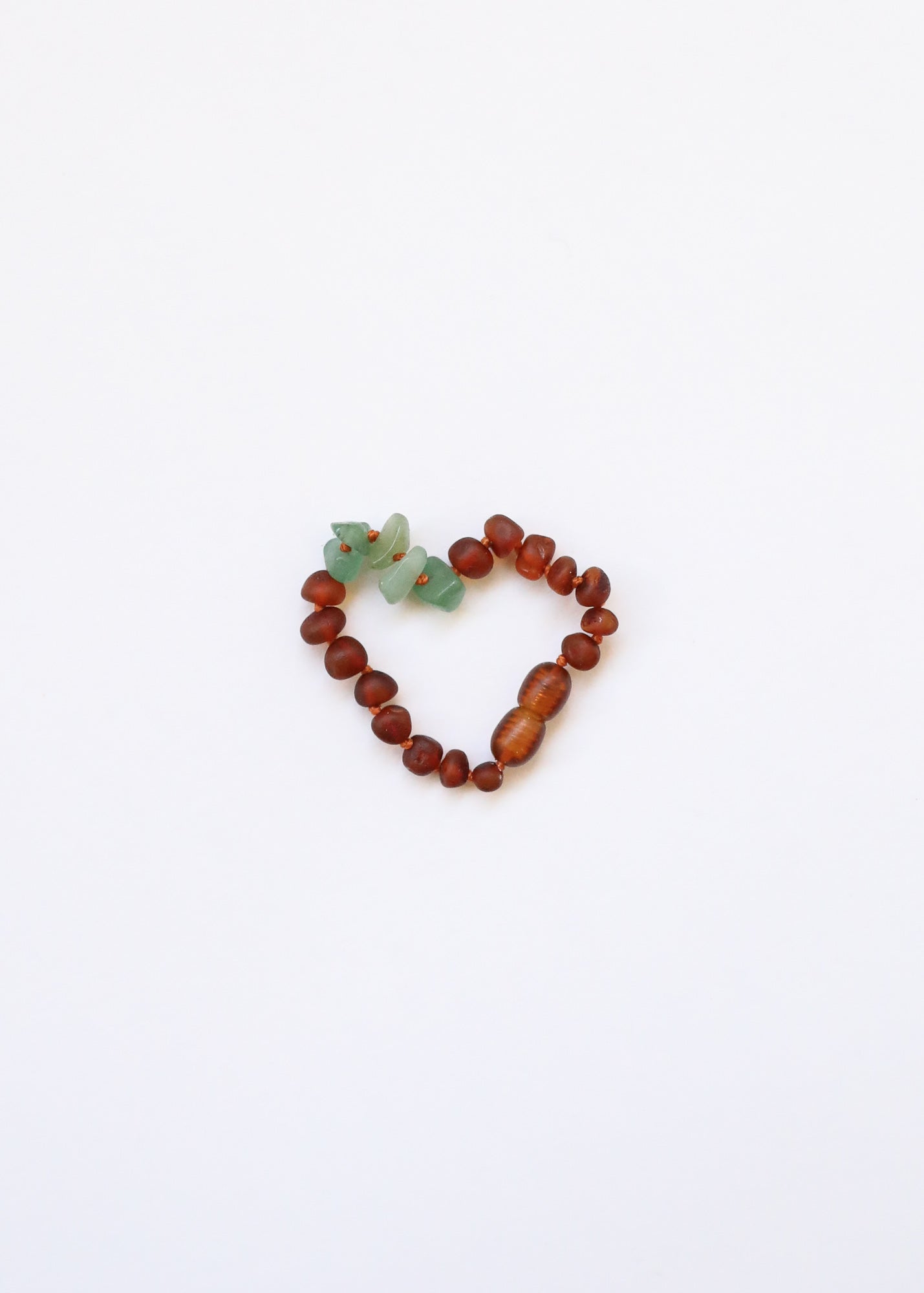 Ambre brut cognac de la Baltique + Aventurine brute || Bracelet de cheville ou de poignet