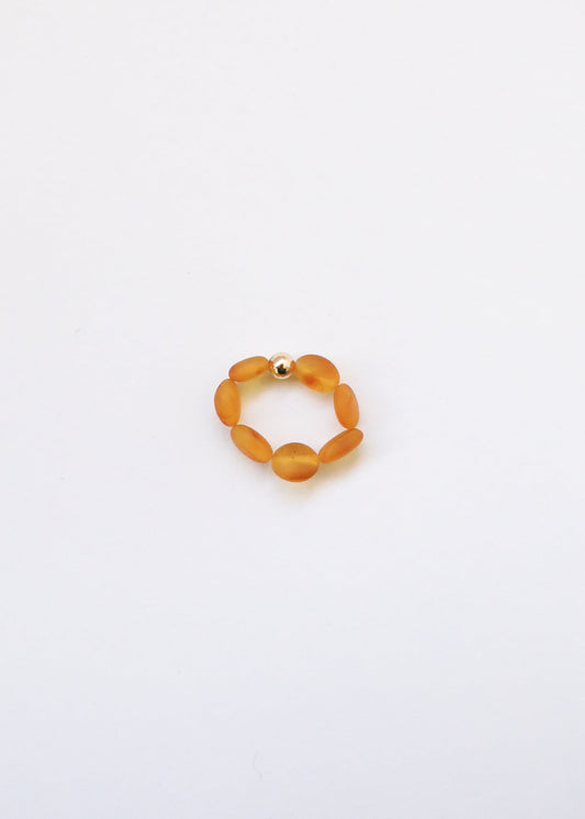 Rohhonig Baltischer Bernstein + 14K Gold Filled || Perlen-Stretchring