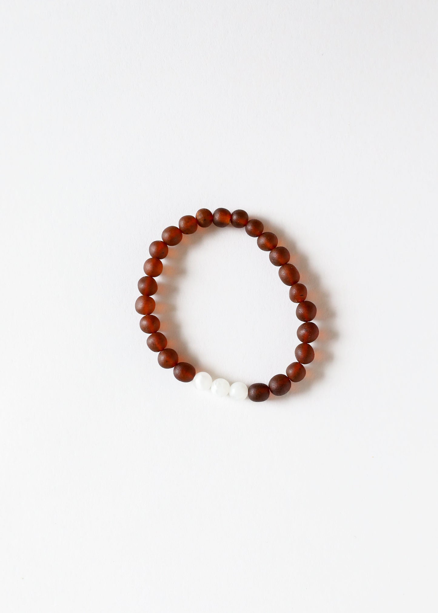 Roh-Cognac Baltischer Bernstein + Mondstein || Erwachsenen-Armband