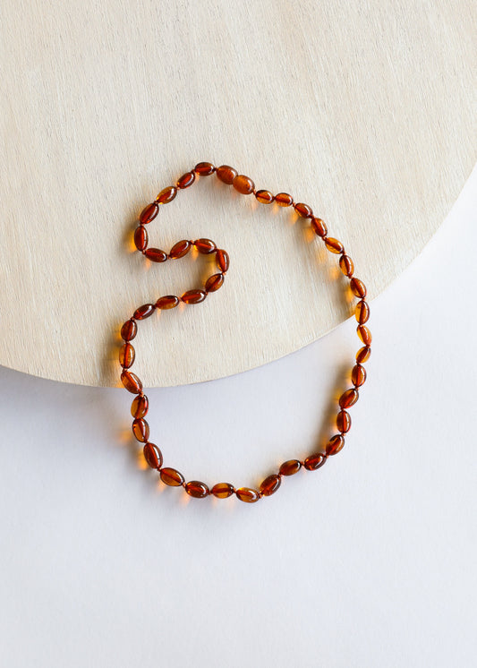 Ambre Baltique Poli Cognac || Classique || Collier
