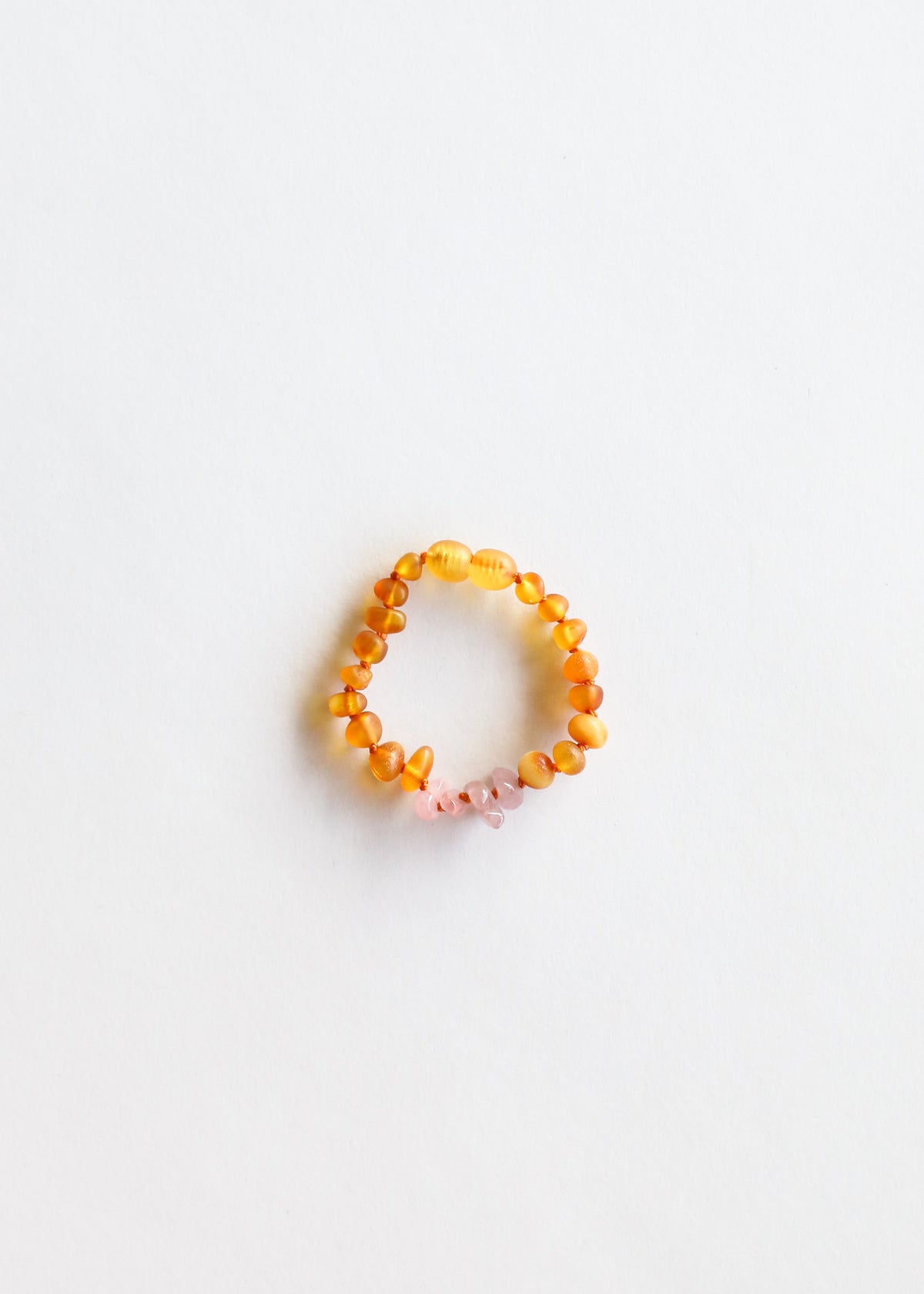 Roher Honig Baltischer Bernstein + Roher Rosenquarz || Kinder-Set