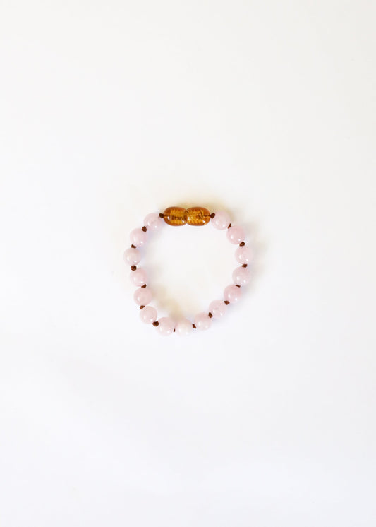 Edelstein + Rosenquarz || Fuß- oder Armband