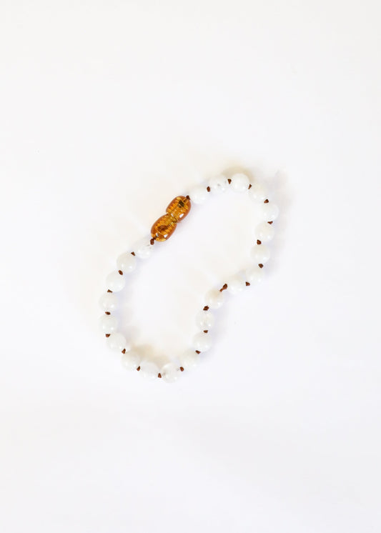 Pierres précieuses pures + Pierre de lune || Bracelet de cheville ou bracelet
