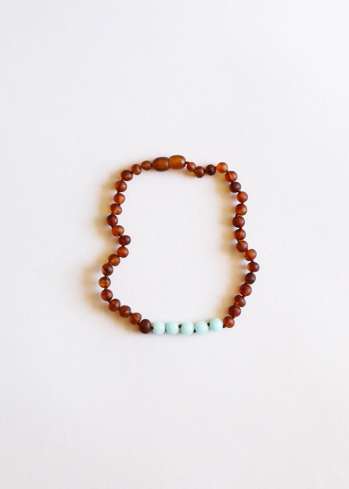 Cognac Rohbernstein + Amazonit || Halskette