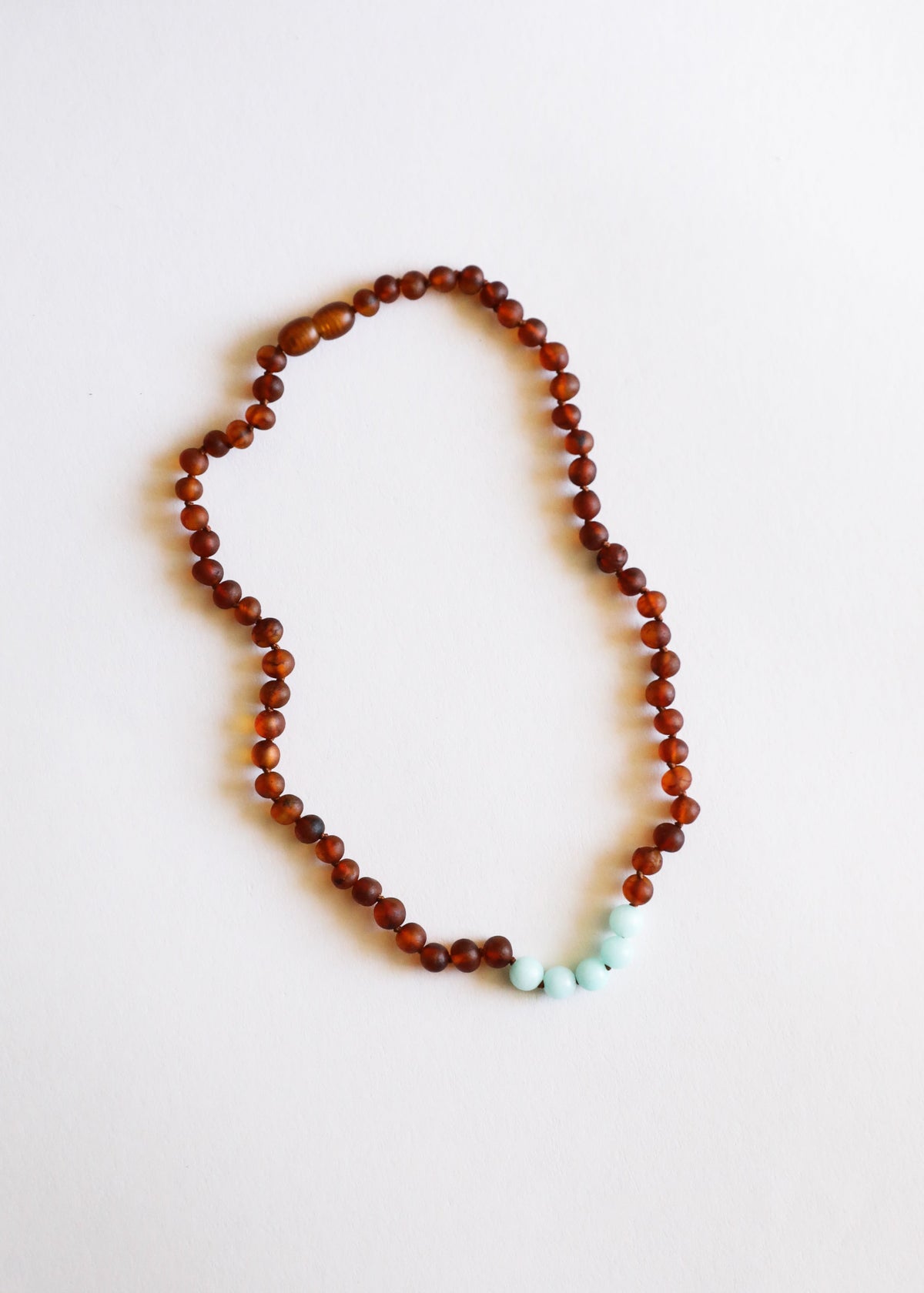 Cognac Rohbernstein + Amazonit || Halskette