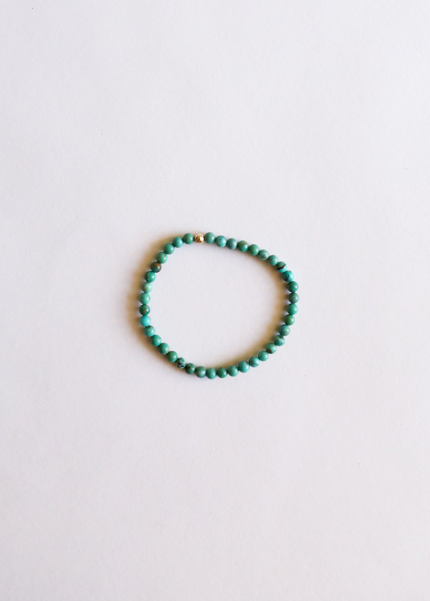 Natur-Türkis + 14K Gold Filled || Perlen-Stretcharmband