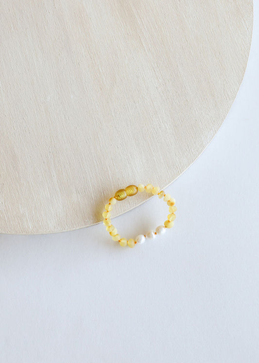 Rohhonig Baltischer Bernstein + Perlen || Fußkettchen oder Armband