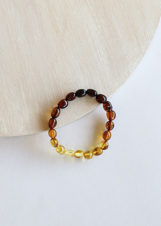 Ambre de la Baltique poli Ombré || Bracelet adulte