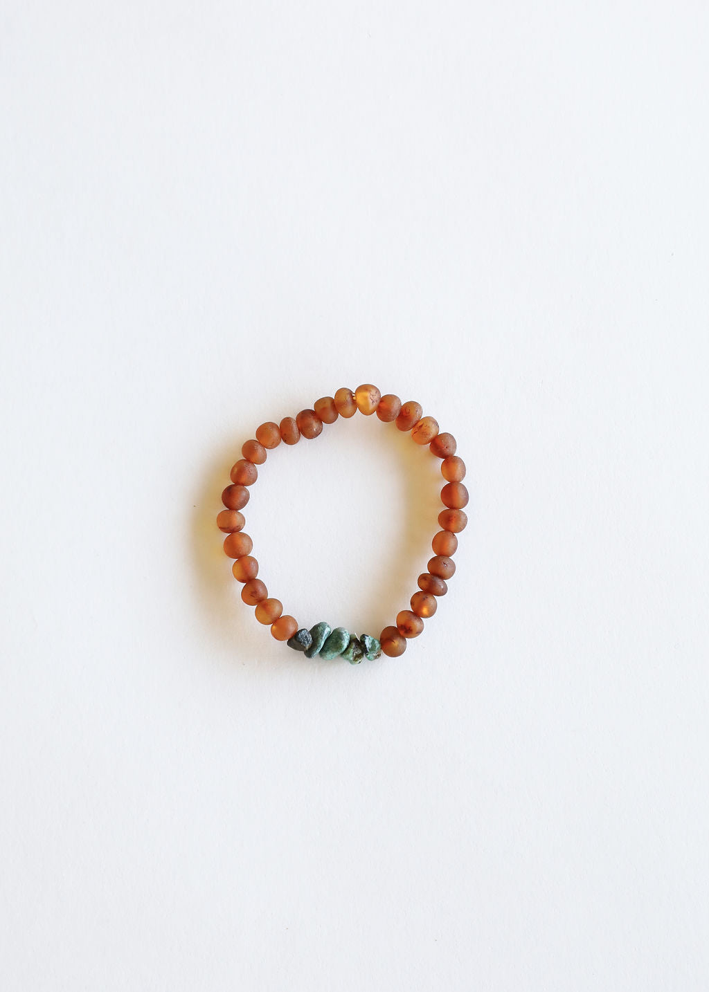 Ambre de la Baltique cognac brut + jaspe turquoise brute || Bracelet adulte