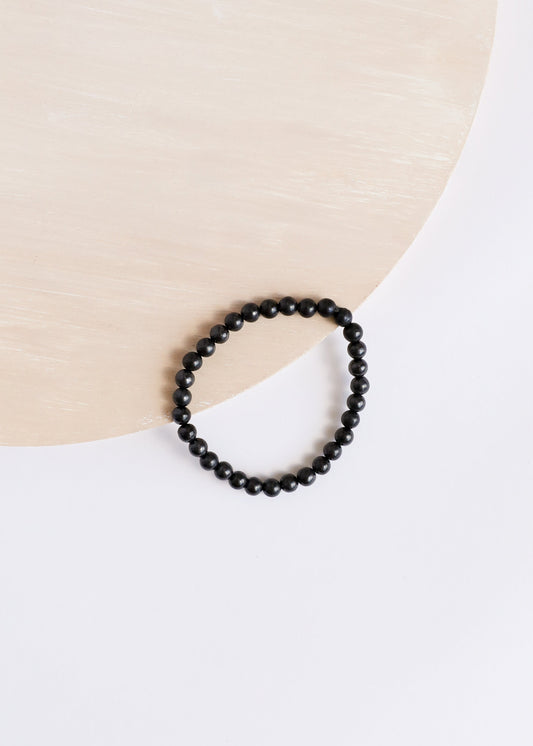 Shungite naturelle || Bracelet extensible pour adulte