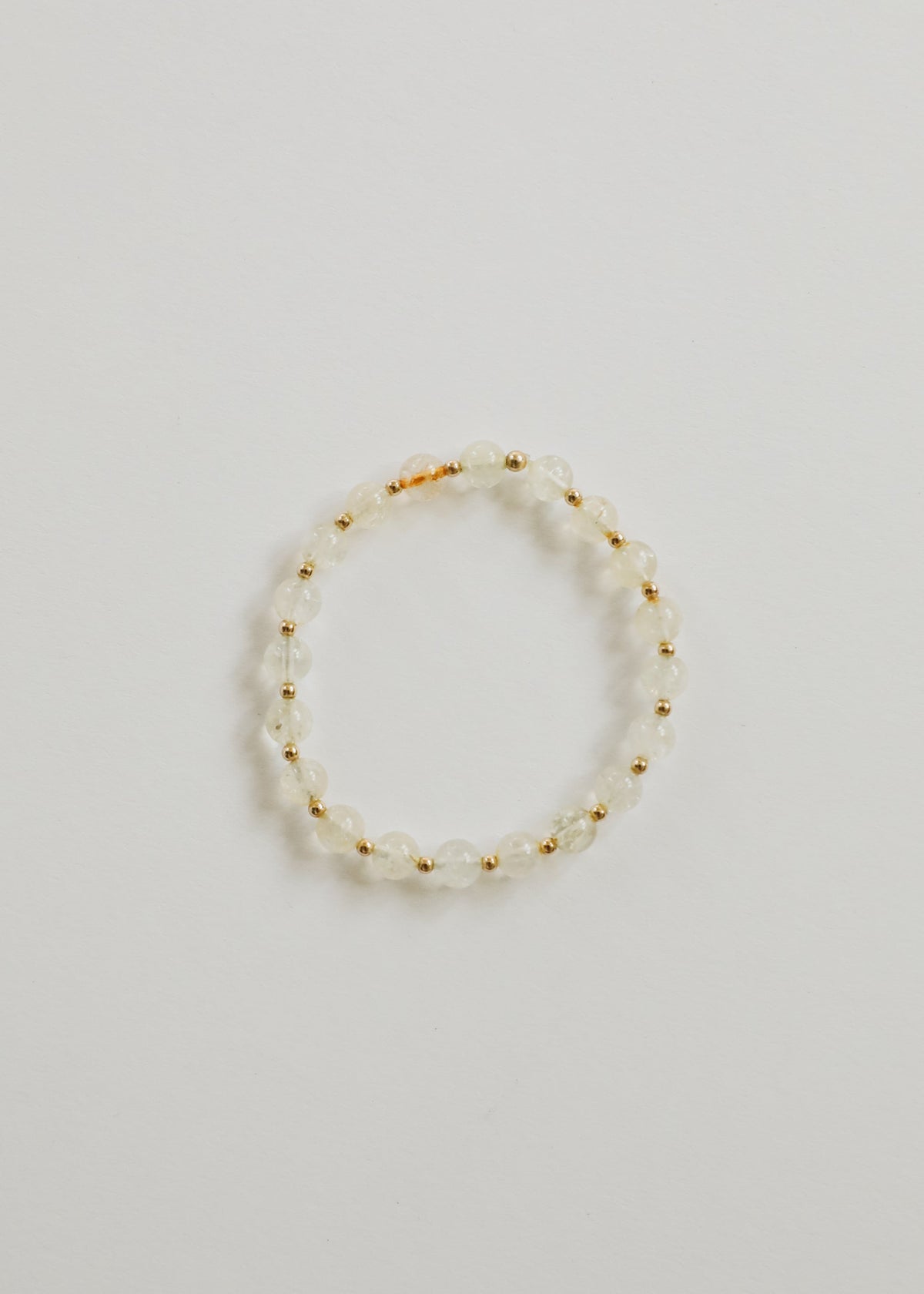 Bracelet extensible perlé en citrine et or rempli 14 carats