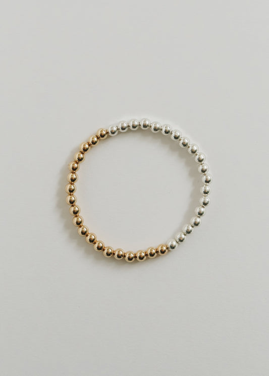 Bracelet perlé Lune en argent sterling et or rempli 14 carats