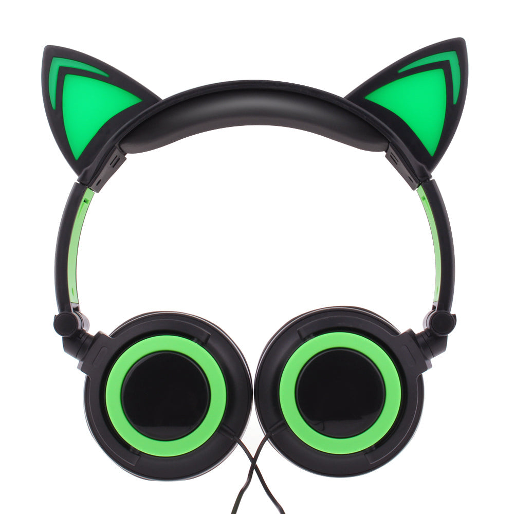 Luxury New Popular Esonstyle Kids Headphones Over Ear with LED Glowing Cat Ears,Safe Wired Kids Headsets 85dB Volume Limited, Food Grade Silicone, 3.5mm Aux Jack, Cat-Inspired Purple Headphones for Girls and Kids