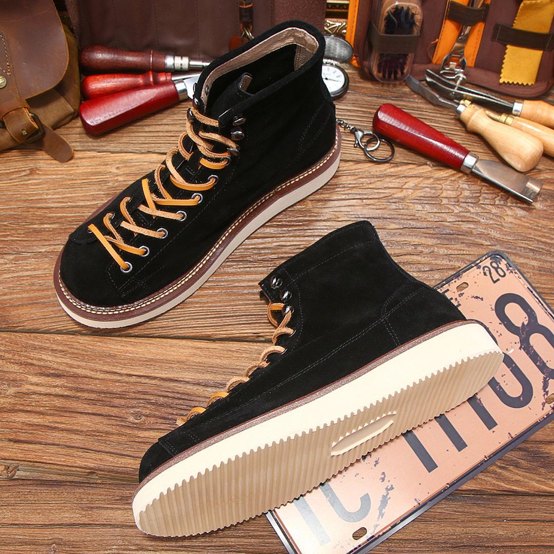 Platform Height-increasing Suede Vintage Breathable High-top Work Boots
