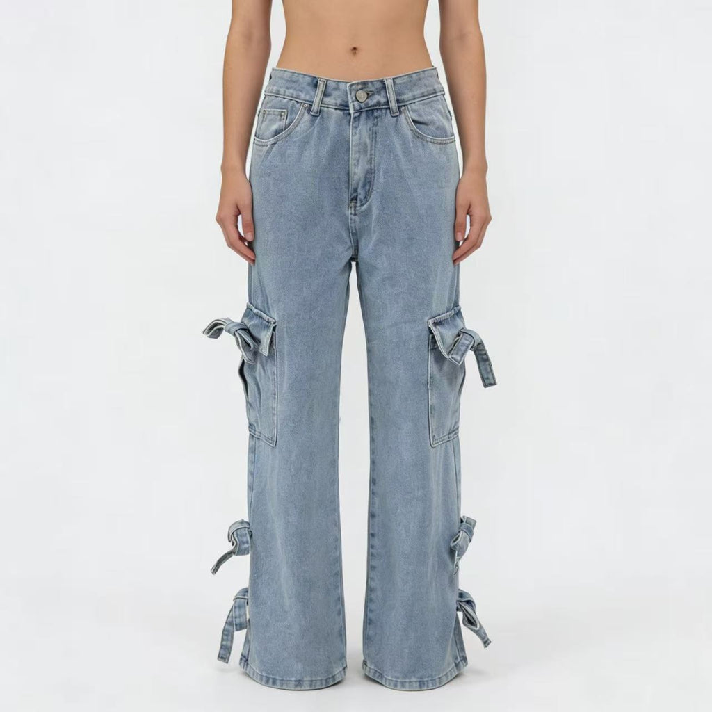 Mid-rise Versatile Womens Jeans In Light Blue