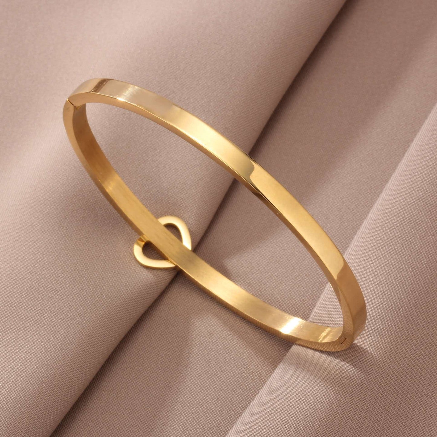 Stainless Steel Inlaid Rhinestone Buckle Bracelet