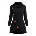 Womens Asymmetrical Turtleneck Long-Sleeve Knitted Cardigan