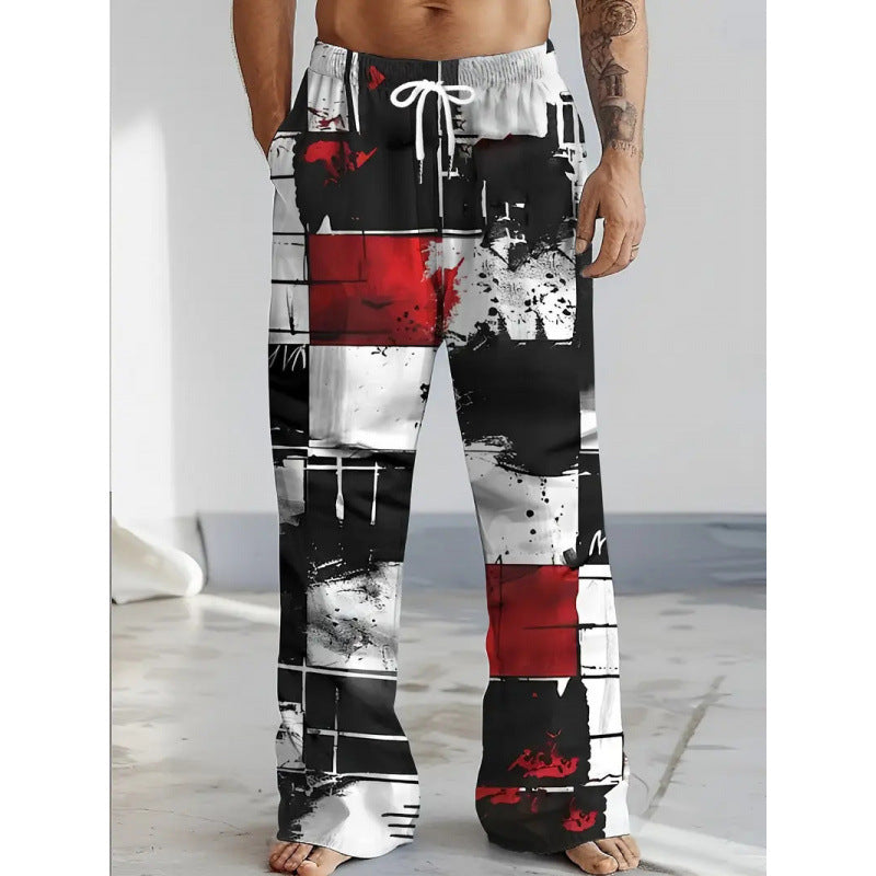 European And American Versatile Wide-leg Mens Pants