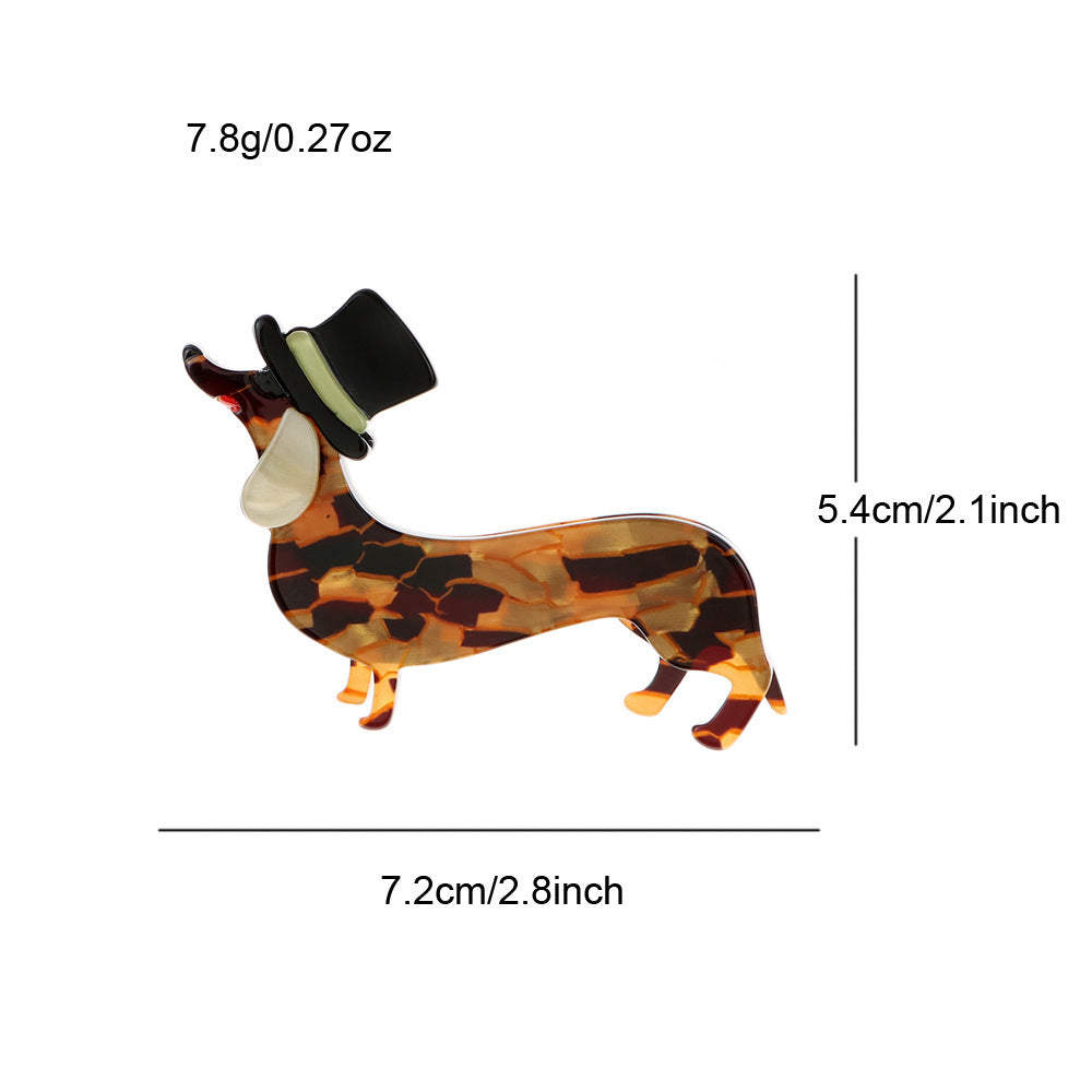 Fashion Acrylic Acetate Dachshund Dog Brooch