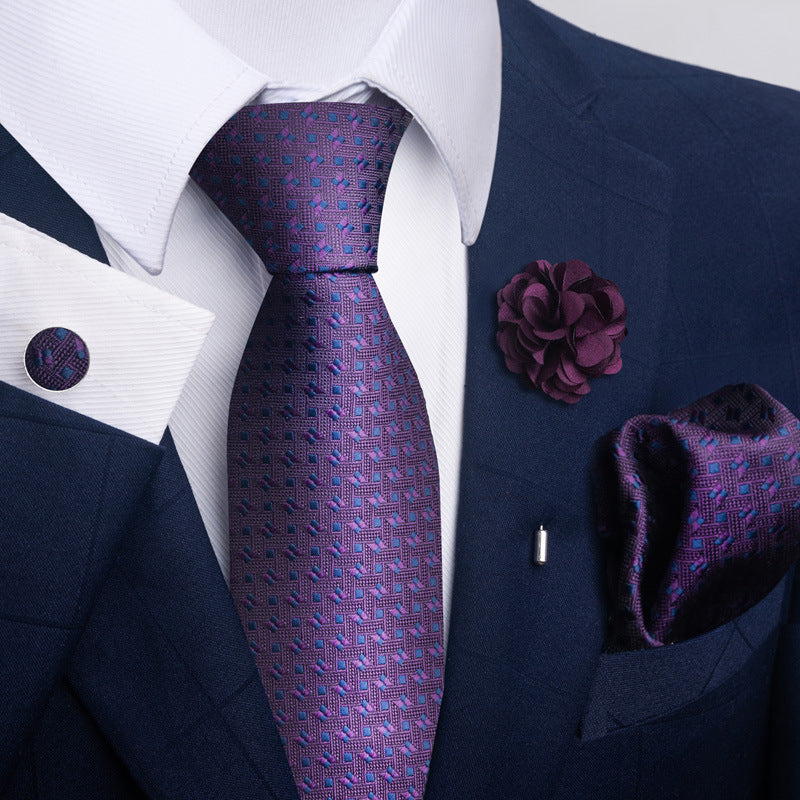 Men's Tie Suit Pocket Square Combo 8