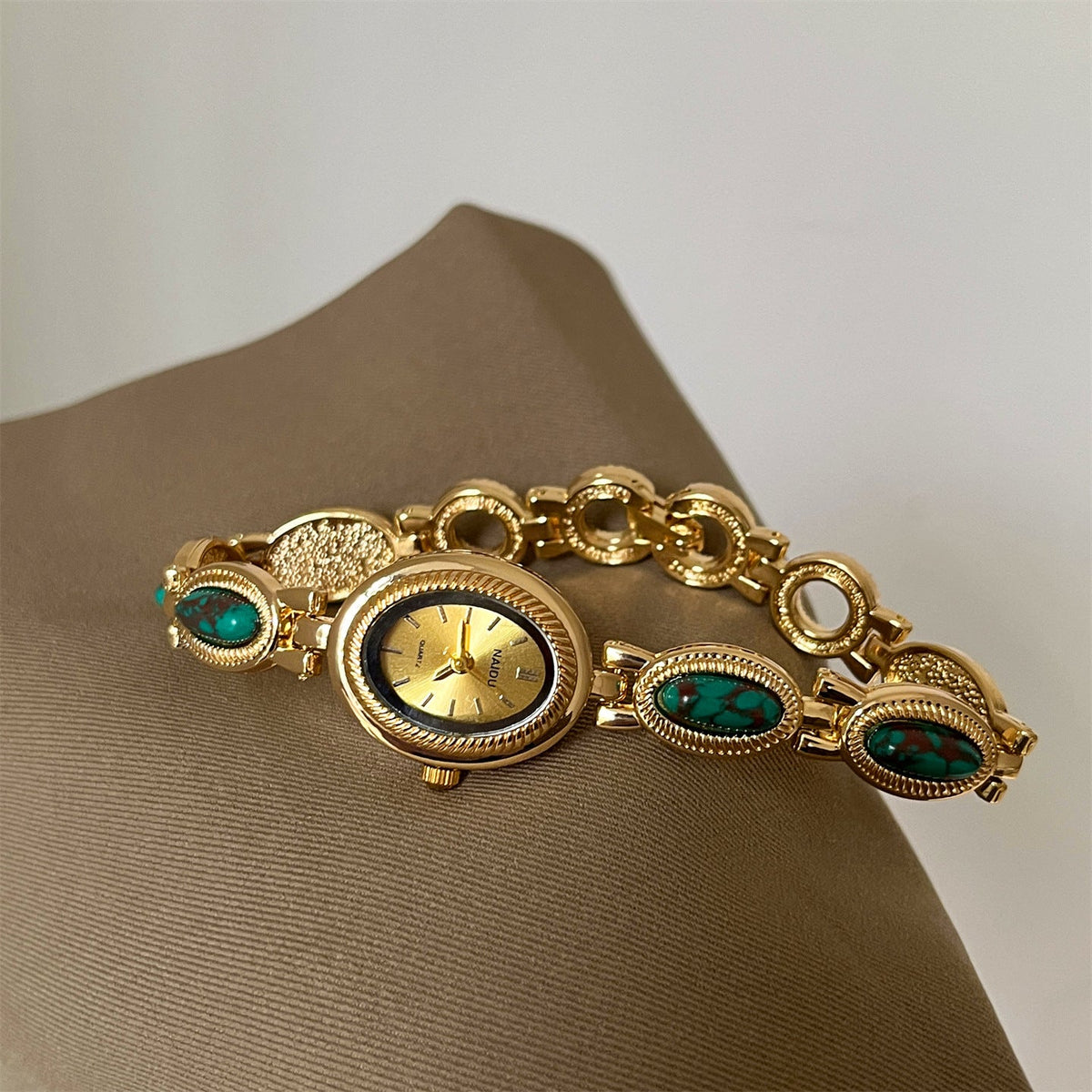 Women's Agate Bead Bracelet Watch