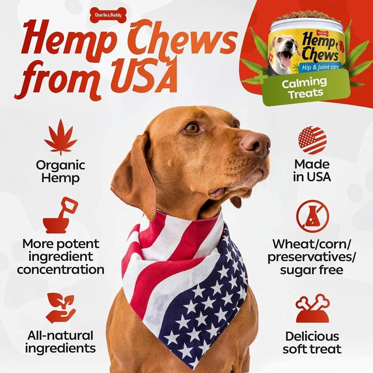 Hemp Hip & Joint Supplement for Dogs 120 Count Glucosamine