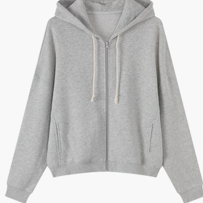 Relaxed Stylish Versatile Zip-up Cardigan Top