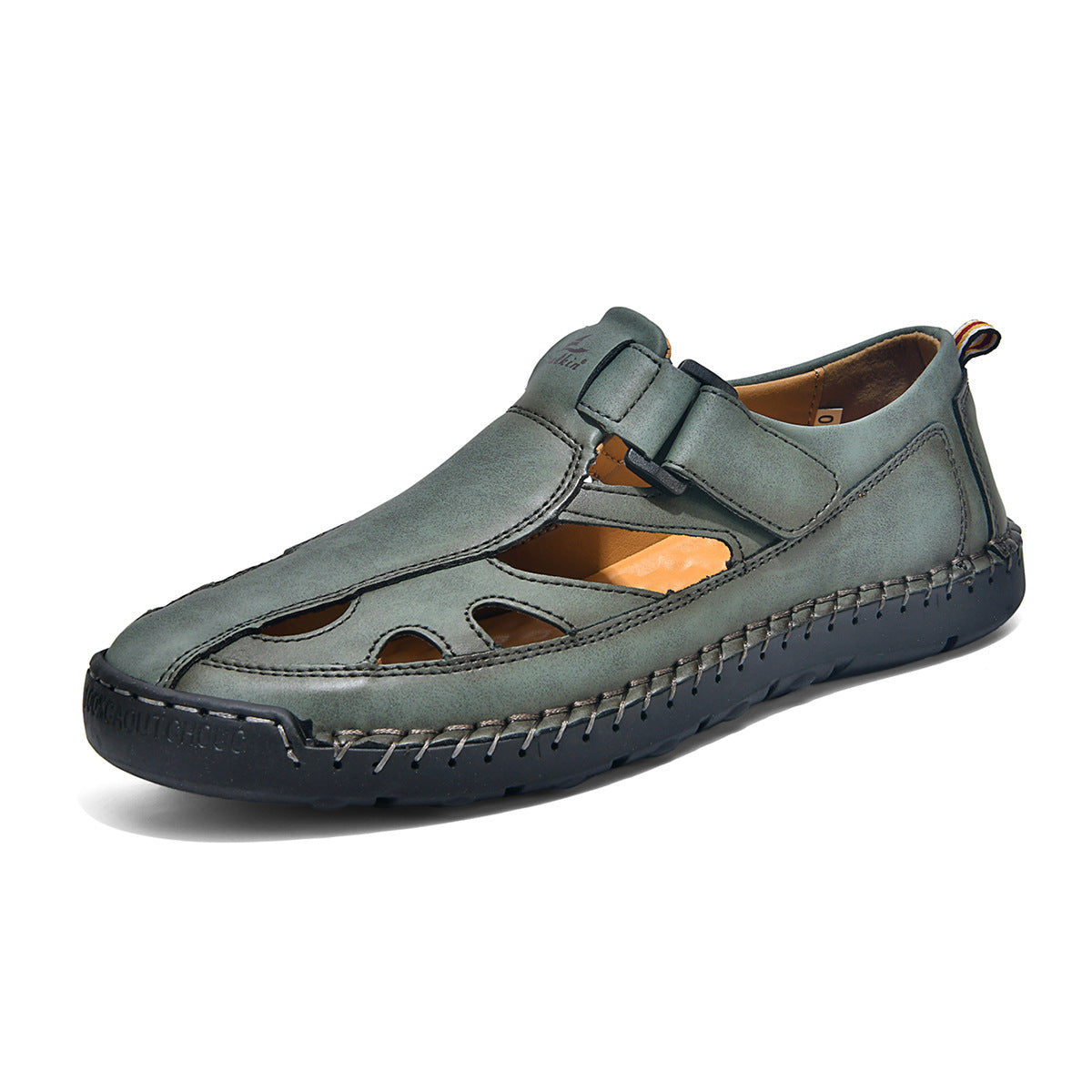 Breathable Hand-Sewn Mens Closed-Toe Sandals